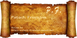 Patsch Fruzsina névjegykártya